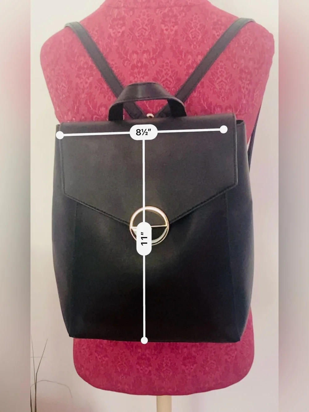 Madison West Women's Backpack Purse with Gold Accent